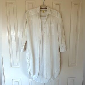 Maeve for Anthropologie White Shirt Dress